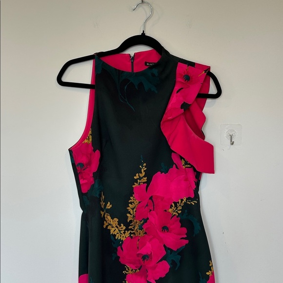 Black Halo One Shoulder Ruffle Floral Dress - Picture 2 of 7